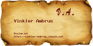 Vinkler Ambrus névjegykártya