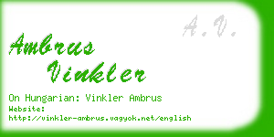 ambrus vinkler business card